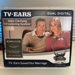 TV Ears 5.0 Digital Wireless TV Headset System Voice Clarifying Hearing Impaired